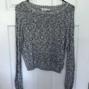 Gray semi-crop sweater